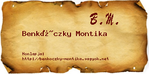 Benkóczky Montika névjegykártya